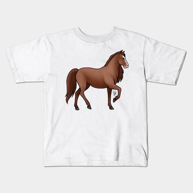 Horse - Paso Fino - Chestnut Red Kids T-Shirt by Jen's Dogs Custom Gifts and Designs